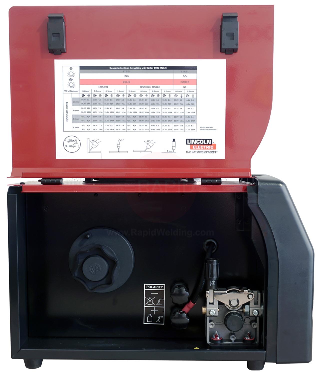 B18259-1MP  Lincoln Bester 190C Multi Process Inverter Welder Package, with MIG/TIG Torches & MMA Leads - 240v